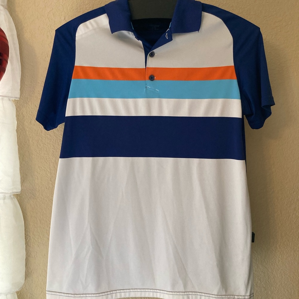 Oakley men’s golf shirt. Color block regular fit size L
